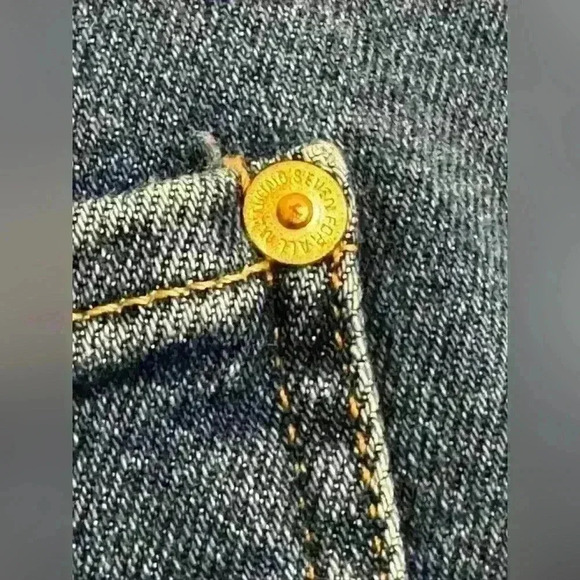 7 For all Mankind Cropped Straight High Waisted Luxe Vintage Denim Jeans size 32 - Picture 11 of 15